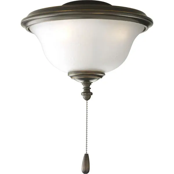 The AirPro fan light kit combines traditional styling with modern efficiency, featuring two lights in an Antique Bronze finish. JA8 and Title 24 compliant, it's ideal for both indoor and outdoor applications.