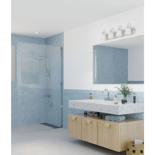 Gather Collection Four-Light Etched Glass Bath Vanity Light - Image 4
