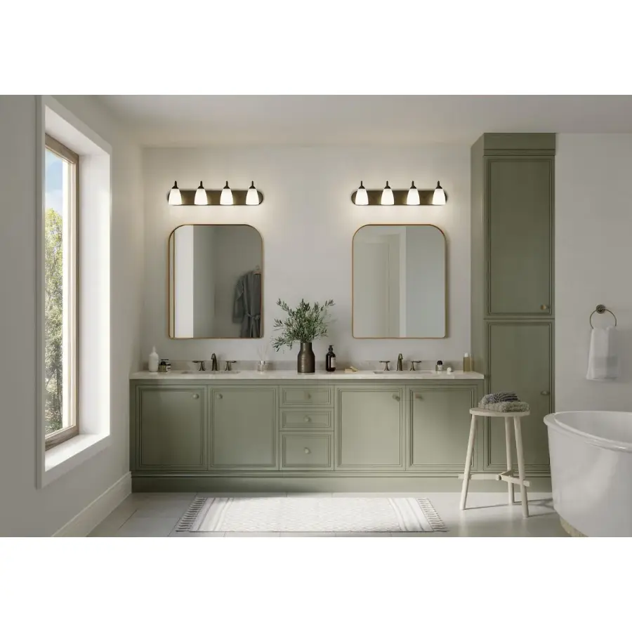 Gather Collection Four-Light Etched Glass Bath Vanity Light - Image 5