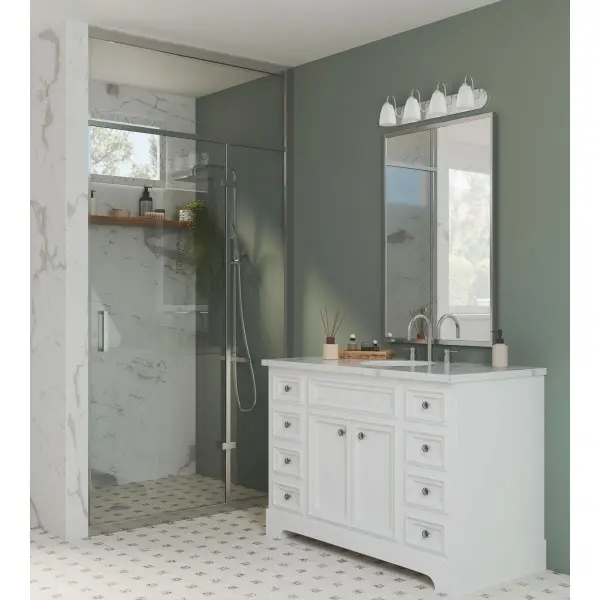 Gather Collection Four-Light Etched Glass Bath Vanity Light - Image 6