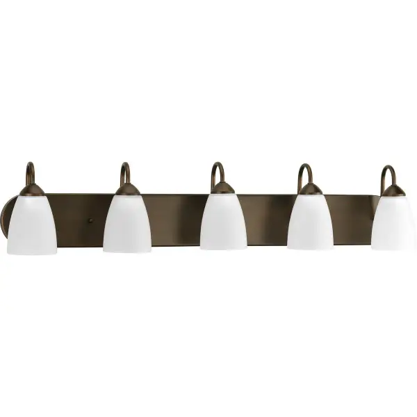 Gather Collection Five-Light Etched Glass Bath Vanity Light - Image 3