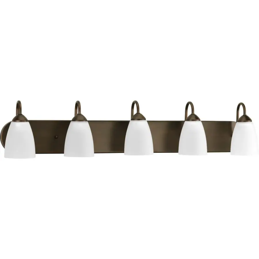 Gather Collection Five-Light Etched Glass Bath Vanity Light - Image 3