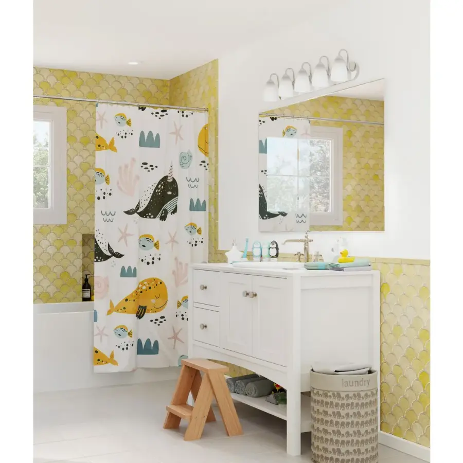 Gather Collection Five-Light Etched Glass Bath Vanity Light - Image 4