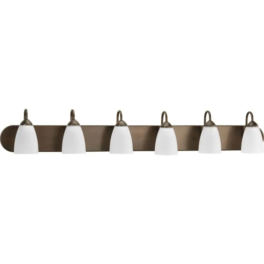 Gather Collection Six-Light Etched Glass Bath Vanity Light - Image 1