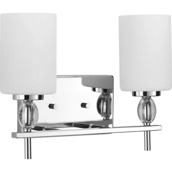 Status Collection Two-Light Etched Linen Glass Bath Vanity Light