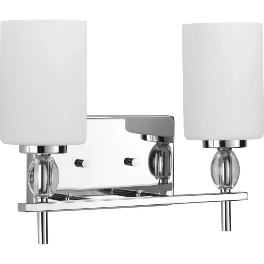 Status Collection Two-Light Etched Linen Glass Bath Vanity Light