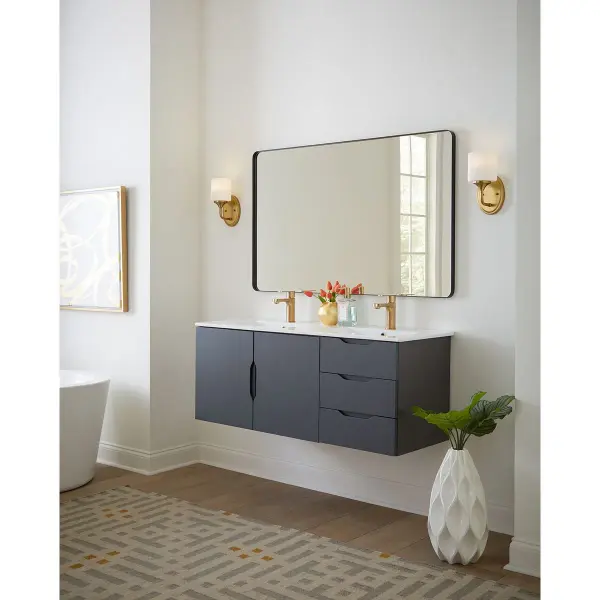 Lynzie One-Light Etched Opal Glass Bath Vanity Light - Image 5