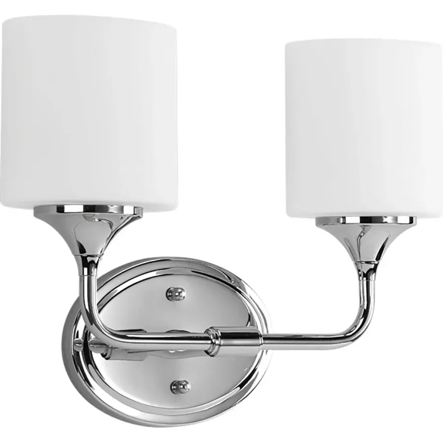 Lynzie Two-Light Etched Opal Glass Bath Vanity Light - Image 2