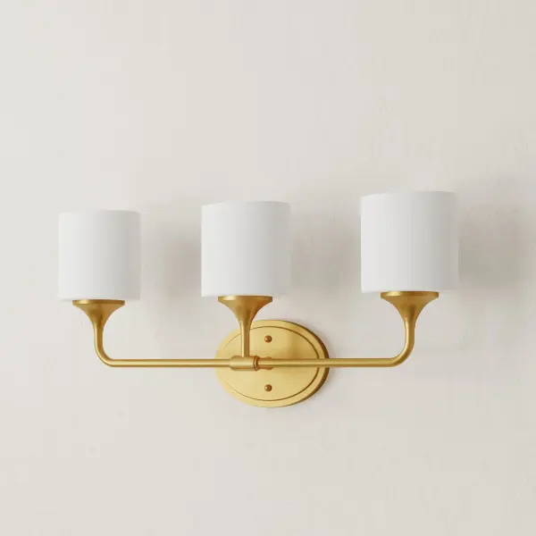 The Lynzie vanity light combines polished chrome hardware with etched opal glass shades for a sophisticated, transitional look. Perfect for modern bathrooms seeking clean lines with soft, diffused lighting.