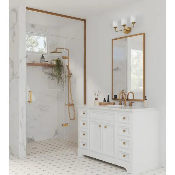 Lynzie Three-Light Etched Opal Glass Bath Vanity Light - Image 6