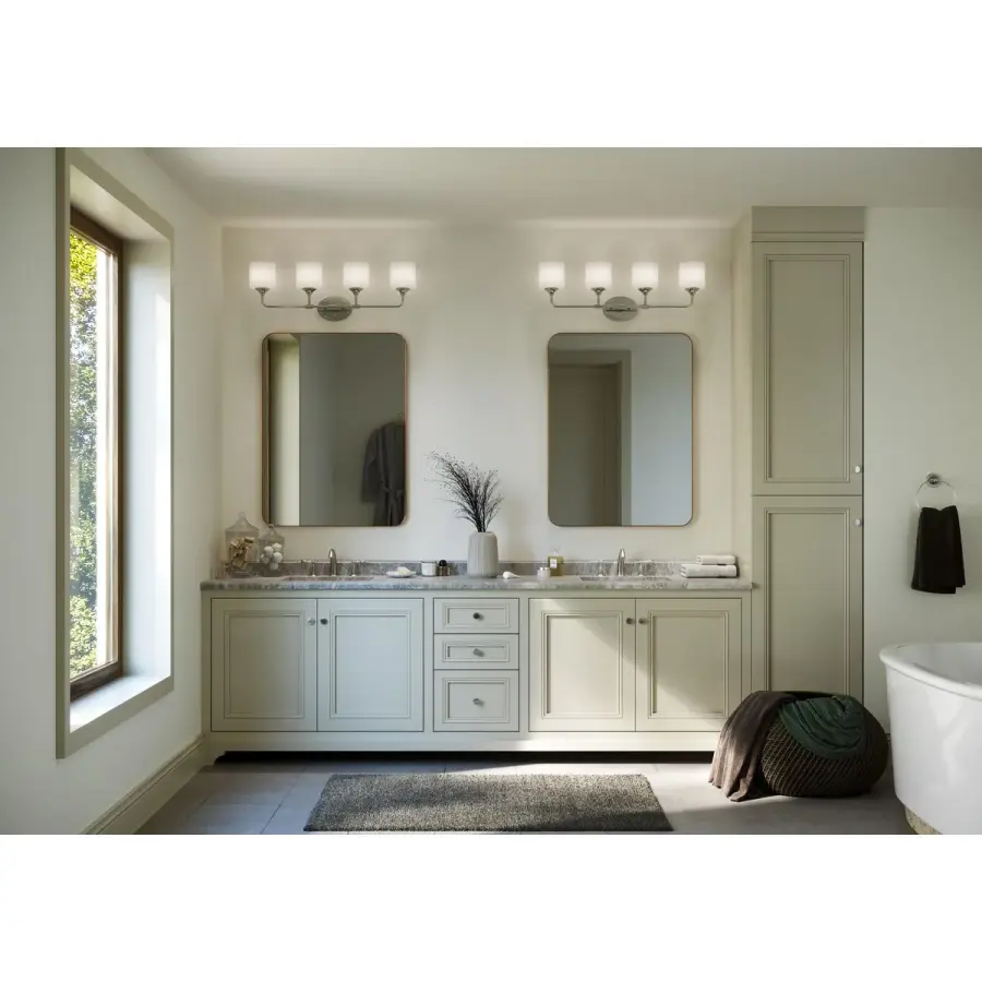 Lynzie Four-Light Etched Opal Glass Bath Vanity Light - Image 5