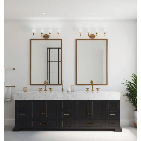 Lynzie Four-Light Etched Opal Glass Bath Vanity Light - Image 6