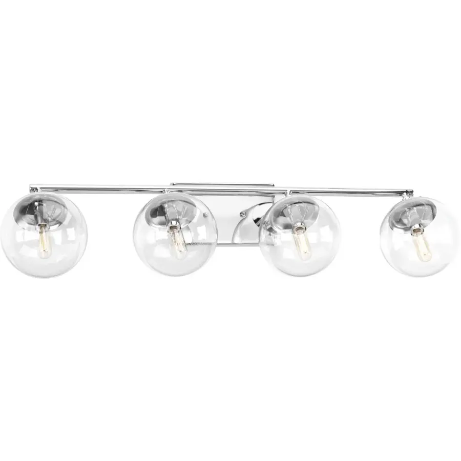Mod Collection Four-Light Clear Glass Bath Vanity Light