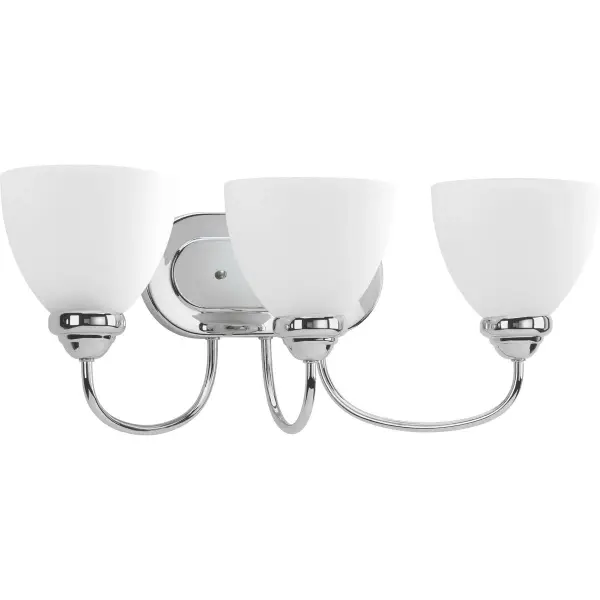 Heart Collection Three-Light Etched Glass Bath Vanity Light - Image 1