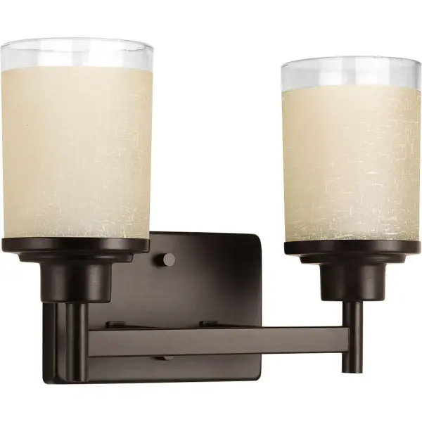 Modern Two-Light Vanity with Elegant Etched Glass Design - Image 1