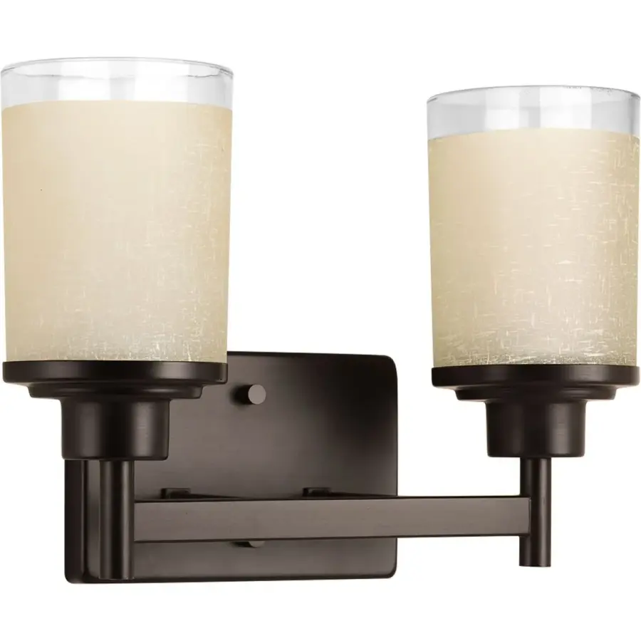 Modern Two-Light Vanity with Elegant Etched Glass Design - Image 1