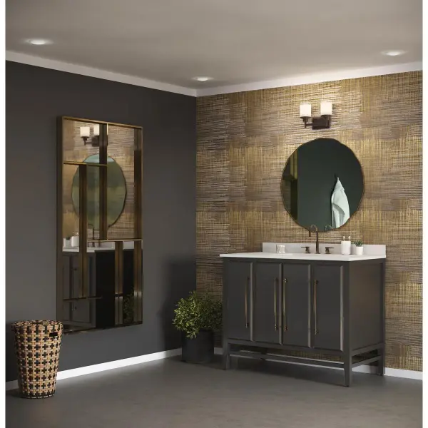 Modern Two-Light Vanity with Elegant Etched Glass Design - Image 3