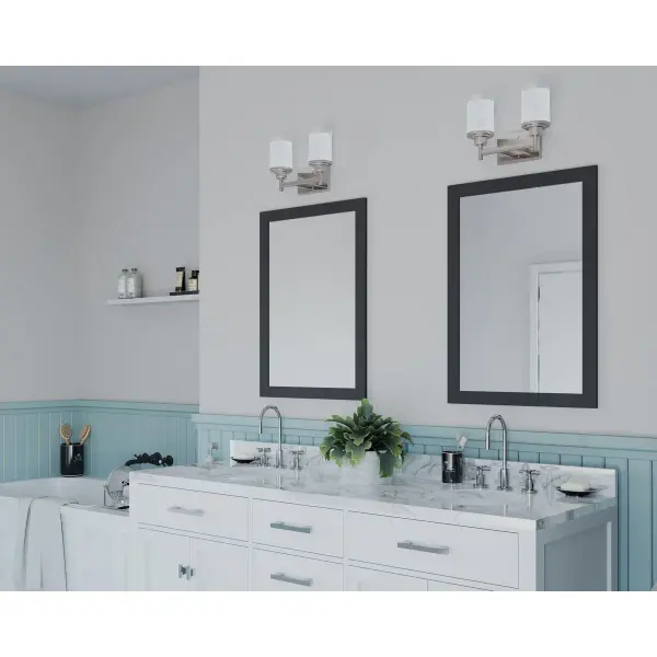 Modern Two-Light Vanity with Elegant Etched Glass Design - Image 4