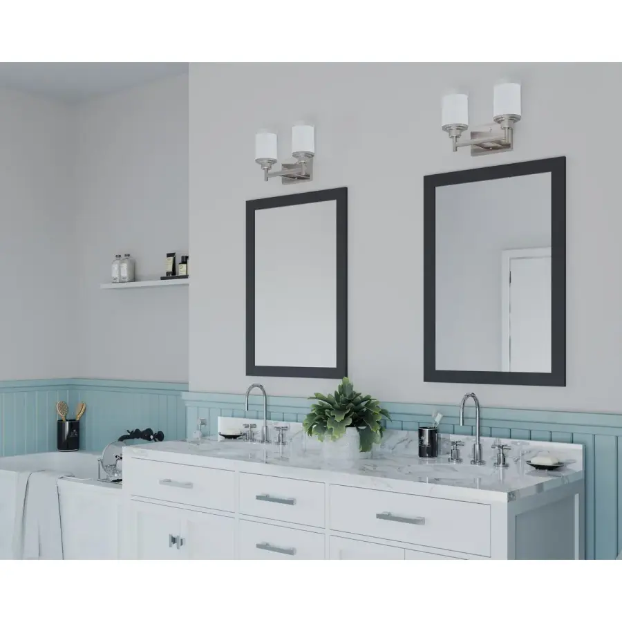 Modern Two-Light Vanity with Elegant Etched Glass Design - Image 4