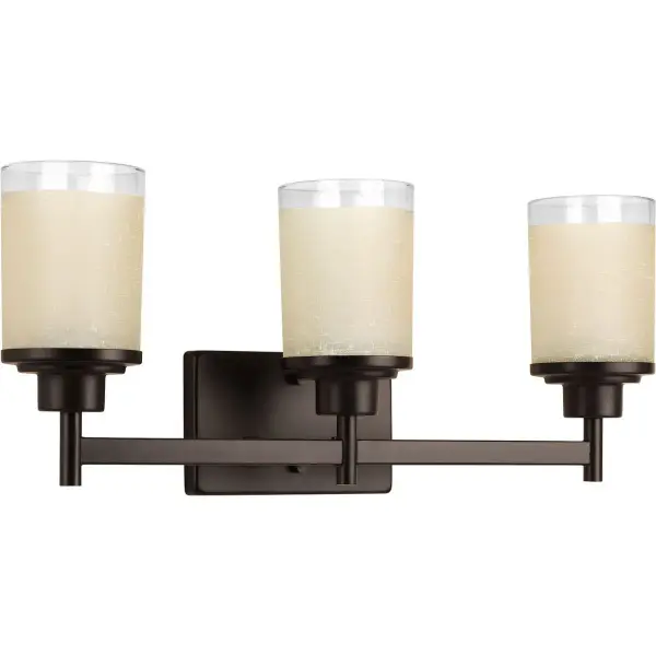 Modern Three-Light Vanity with Elegant Etched Glass Diffusion - Image 1