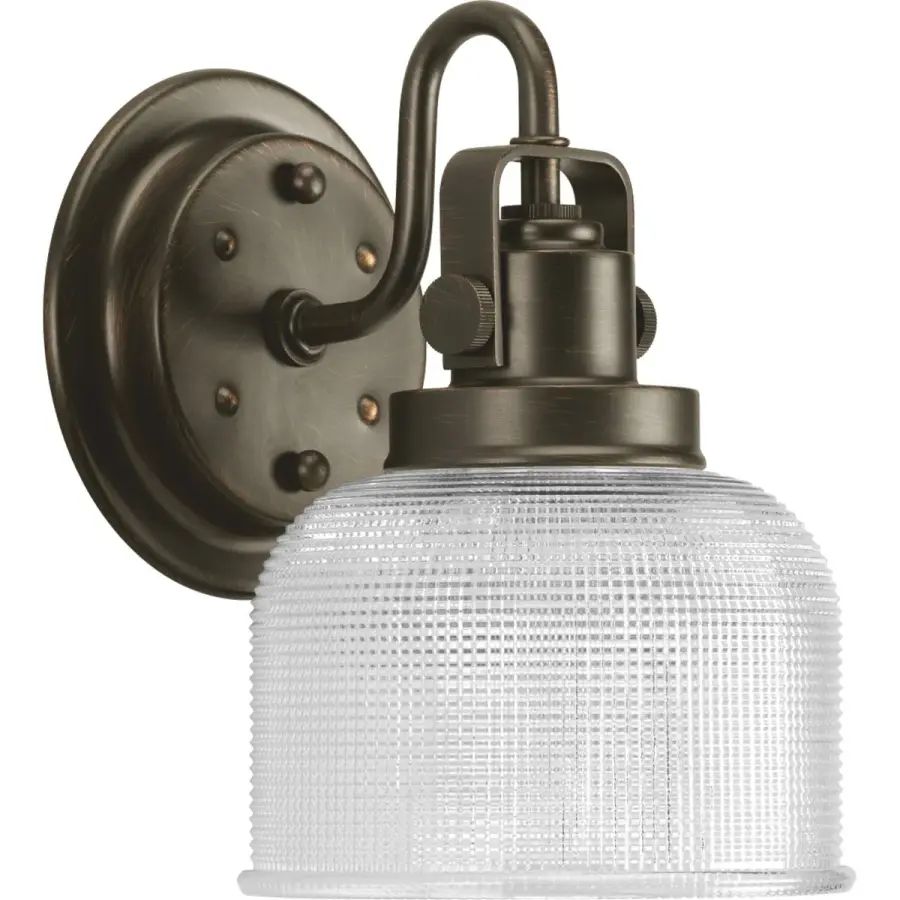 Archie One-Light Clear Double Prismatic Glass Bath Vanity Light - Image 2