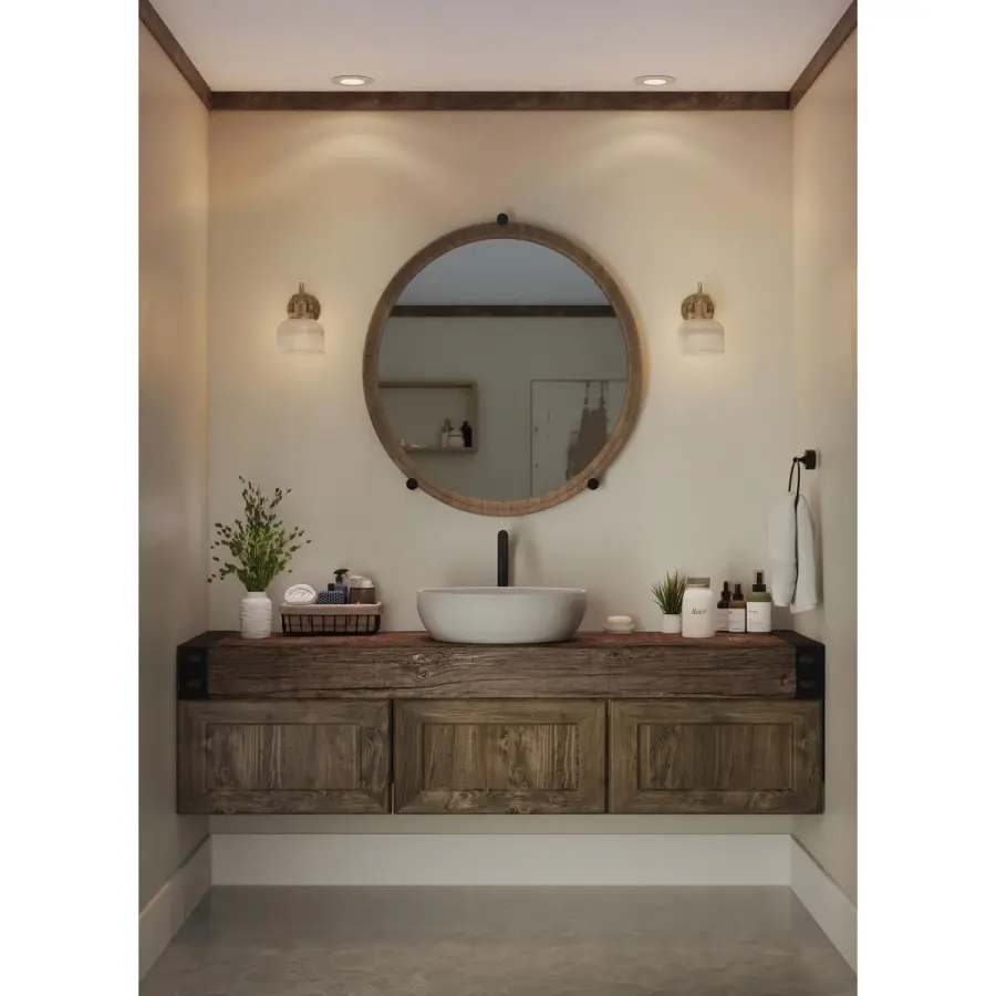 Archie One-Light Clear Double Prismatic Glass Bath Vanity Light - Image 5