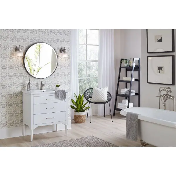 Archie One-Light Clear Double Prismatic Glass Bath Vanity Light - Image 7