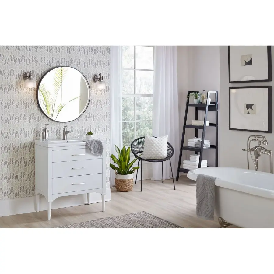 Archie One-Light Clear Double Prismatic Glass Bath Vanity Light - Image 7