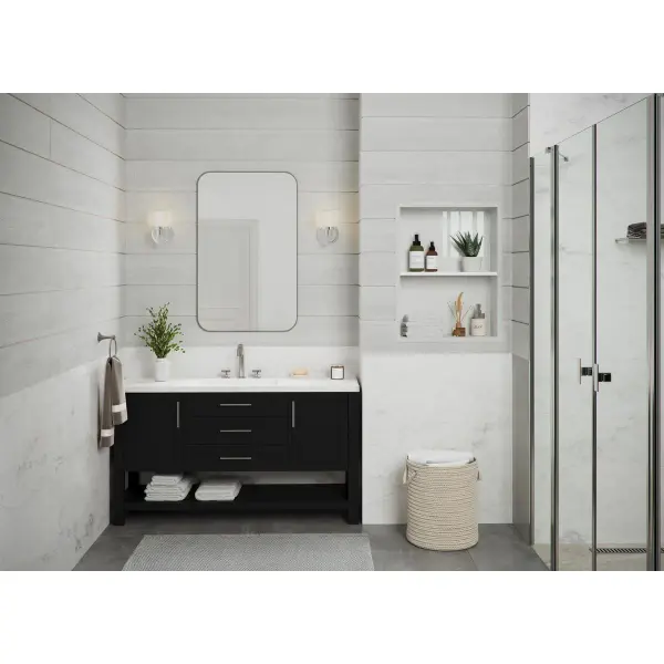 Archie One-Light Clear Double Prismatic Glass Bath Vanity Light - Image 8