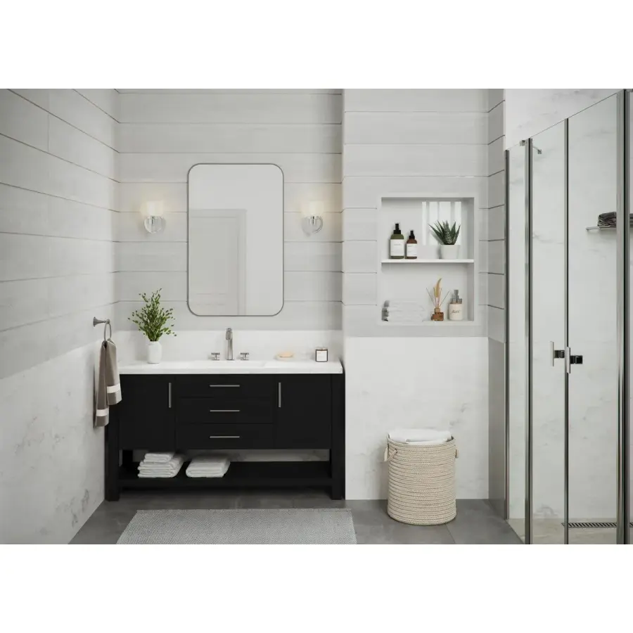 Archie One-Light Clear Double Prismatic Glass Bath Vanity Light - Image 8
