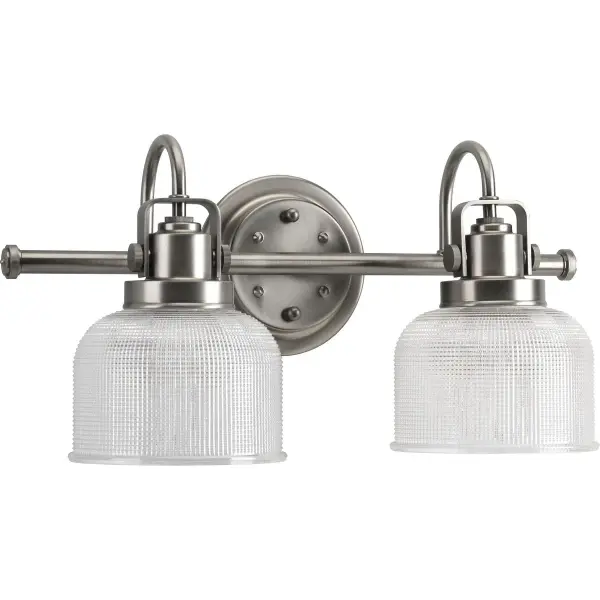 Archie Two-Light Clear Double Prismatic Glass Bath Vanity Light - Image 3