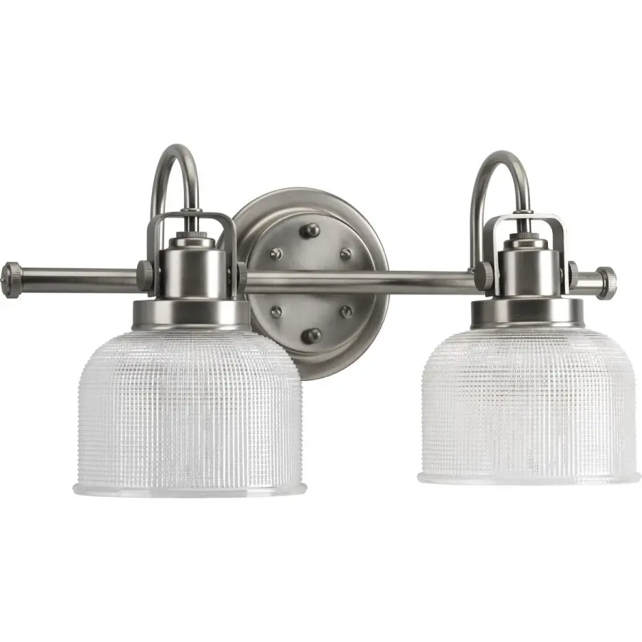 Archie Two-Light Clear Double Prismatic Glass Bath Vanity Light - Image 3
