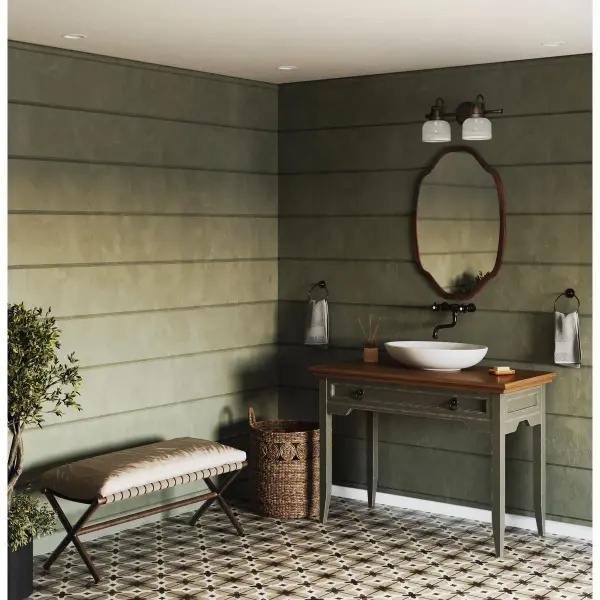Archie Two-Light Clear Double Prismatic Glass Bath Vanity Light - Image 5