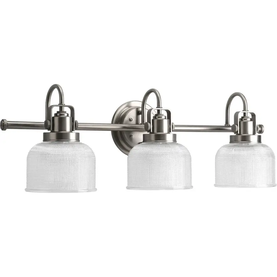 Archie Three-Light Clear Double Prismatic Glass Bath Vanity Light - Image 1