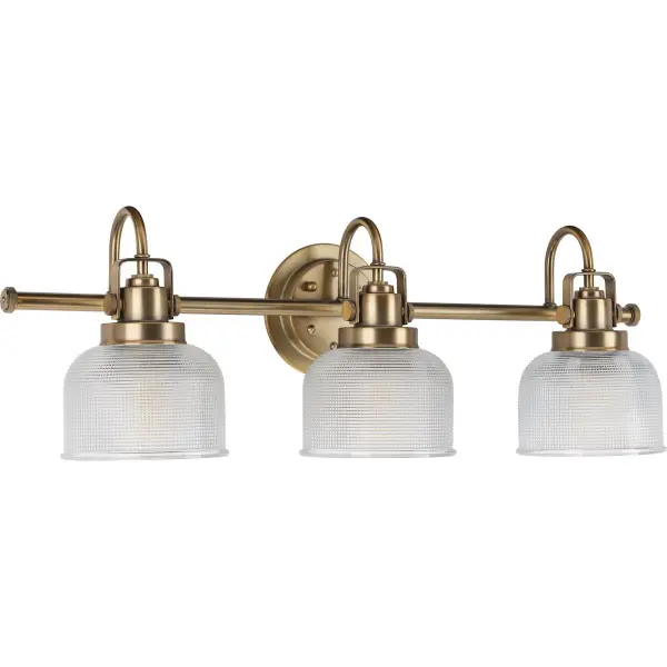 Archie Three-Light Clear Double Prismatic Glass Bath Vanity Light - Image 3