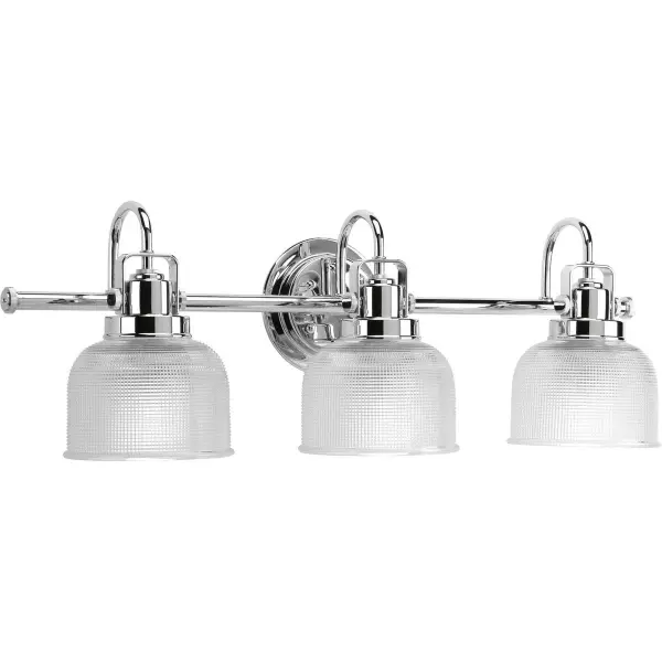 Archie Three-Light Clear Double Prismatic Glass Bath Vanity Light - Image 4