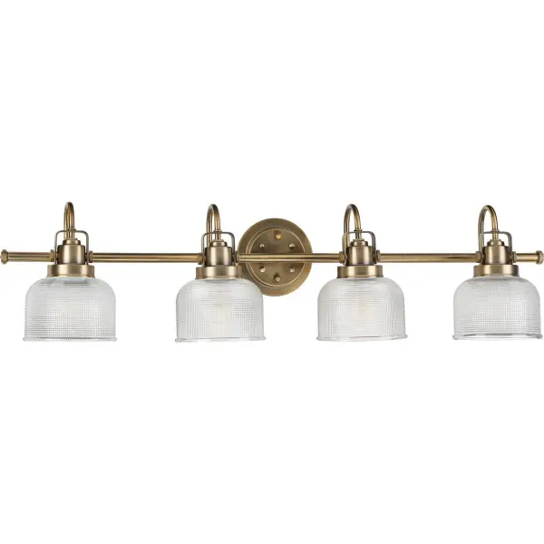 Archie Four-Light Clear Double Prismatic Glass Bath Vanity Light - Image 1