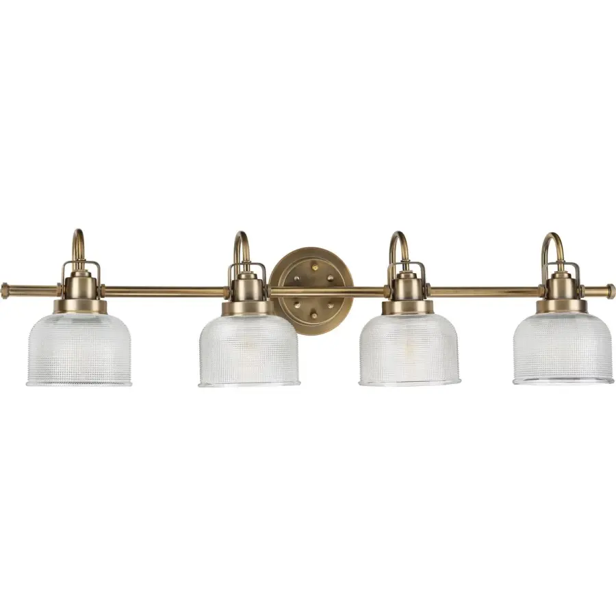 Archie Four-Light Clear Double Prismatic Glass Bath Vanity Light - Image 1