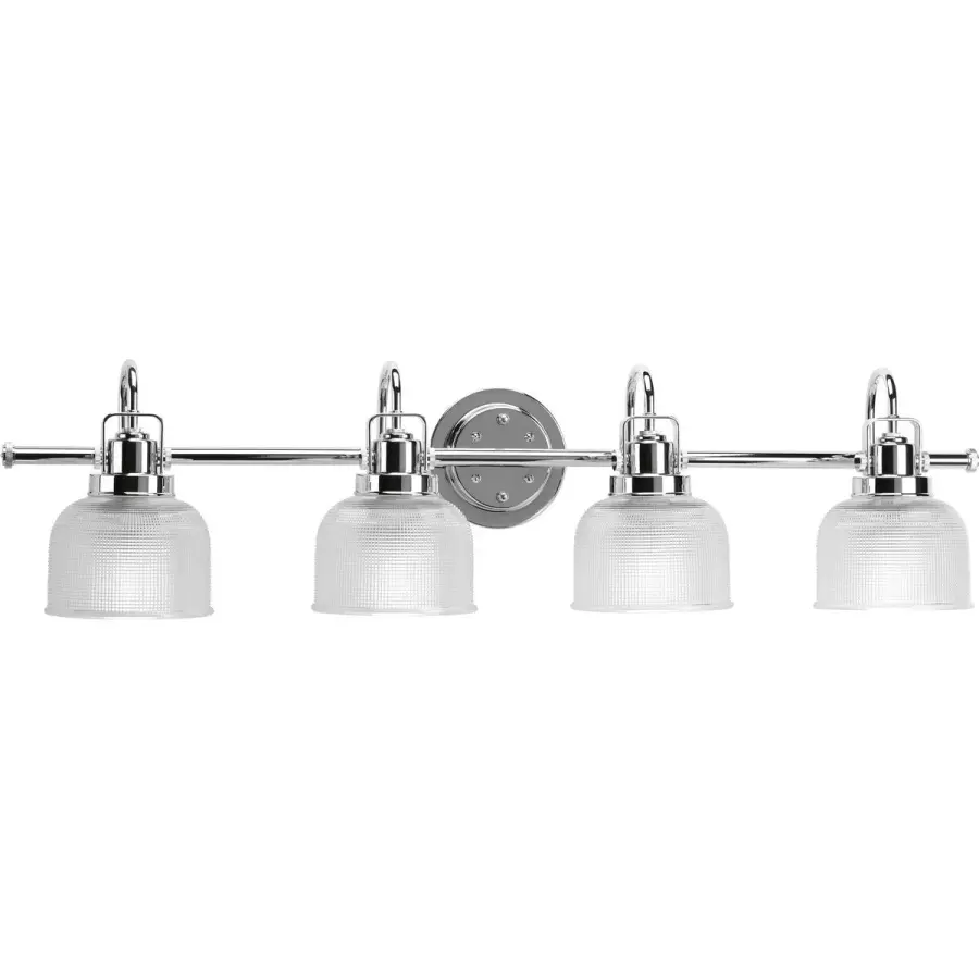 Archie Four-Light Clear Double Prismatic Glass Bath Vanity Light - Image 2