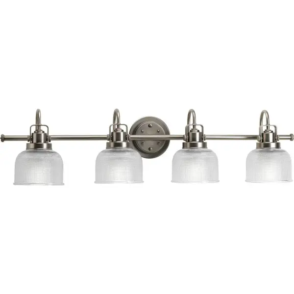 Archie Four-Light Clear Double Prismatic Glass Bath Vanity Light - Image 4