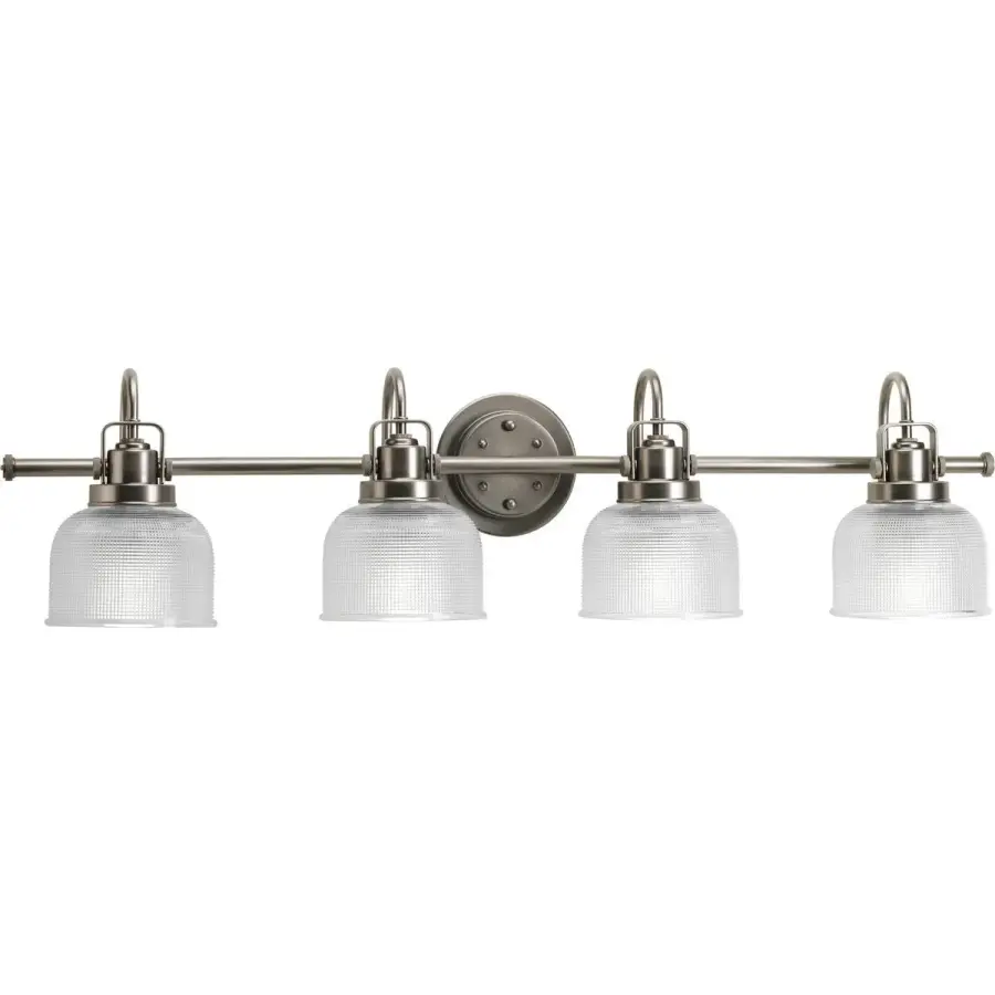 Archie Four-Light Clear Double Prismatic Glass Bath Vanity Light - Image 4
