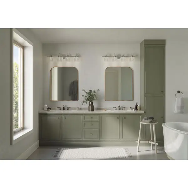 Archie Four-Light Clear Double Prismatic Glass Bath Vanity Light - Image 6
