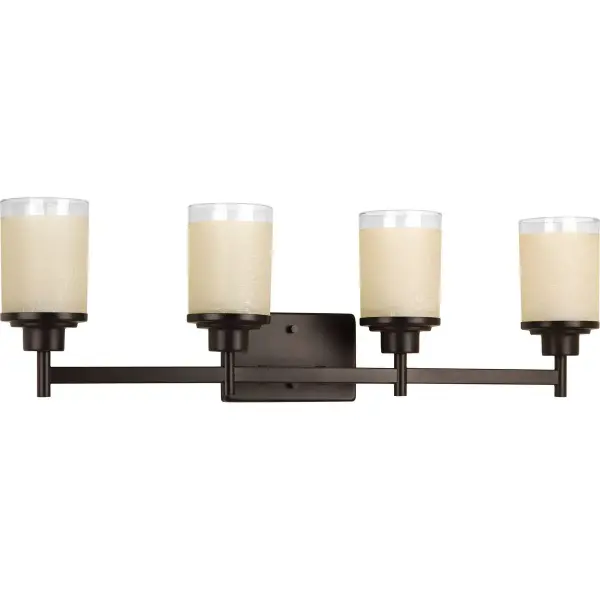Modern Four-Light Vanity Fixture with Brushed Nickel Finish - Image 1