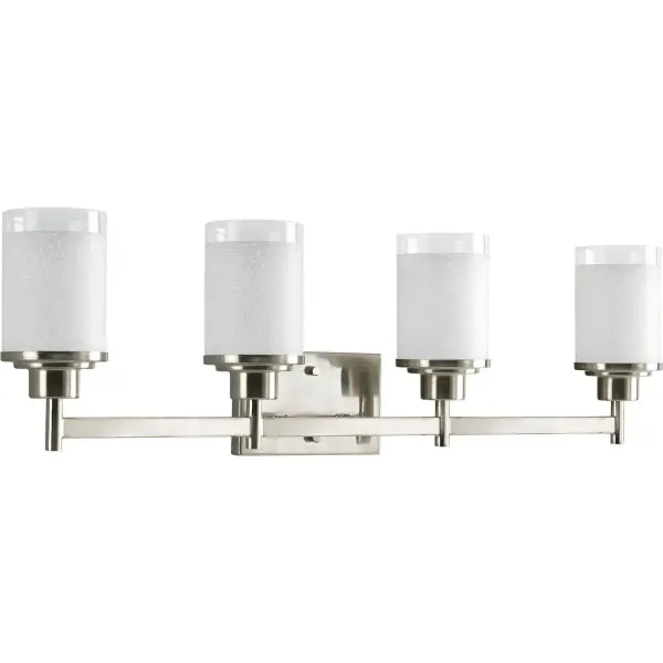 Modern Four-Light Vanity Fixture with Brushed Nickel Finish - Image 2