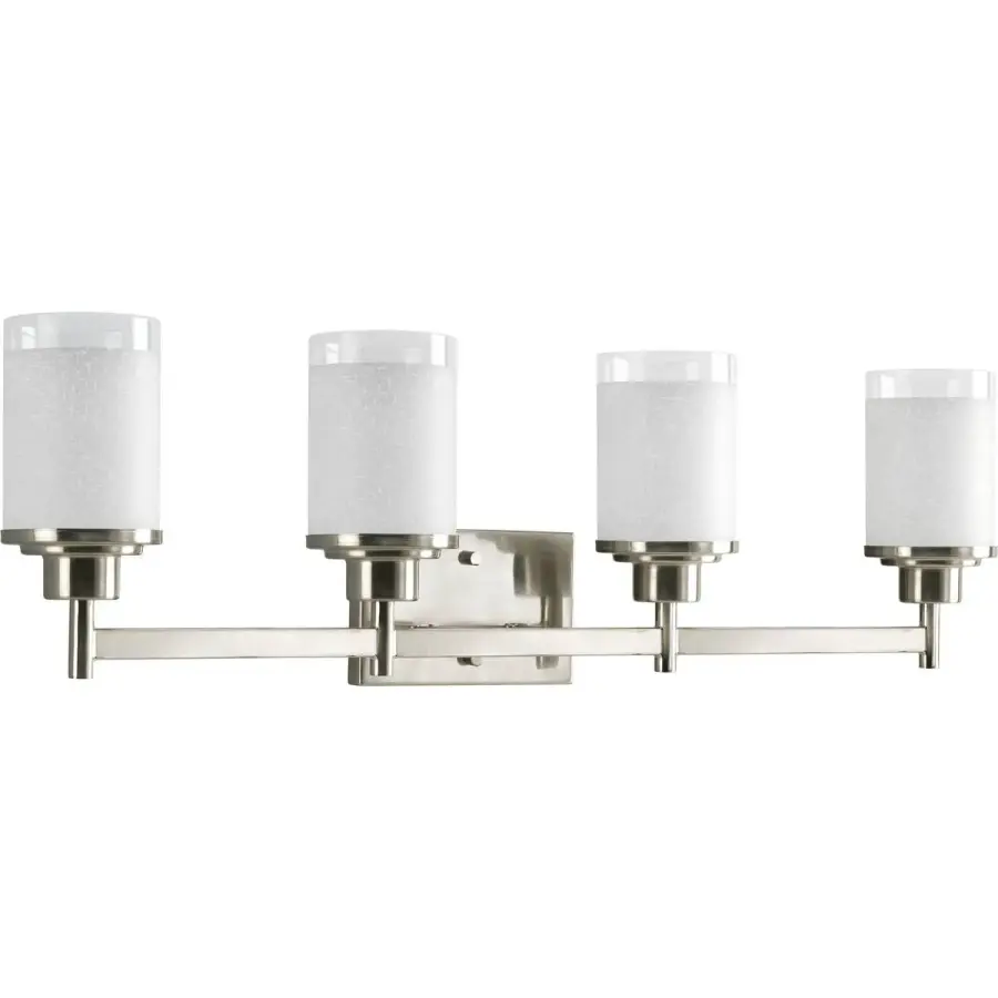 Modern Four-Light Vanity Fixture with Brushed Nickel Finish - Image 2
