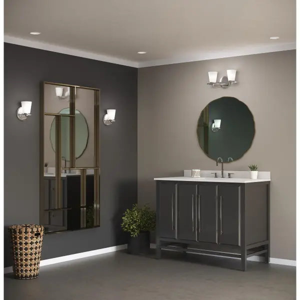 Flight Collection One-Light Etched Glass Bath Vanity Light - Image 3