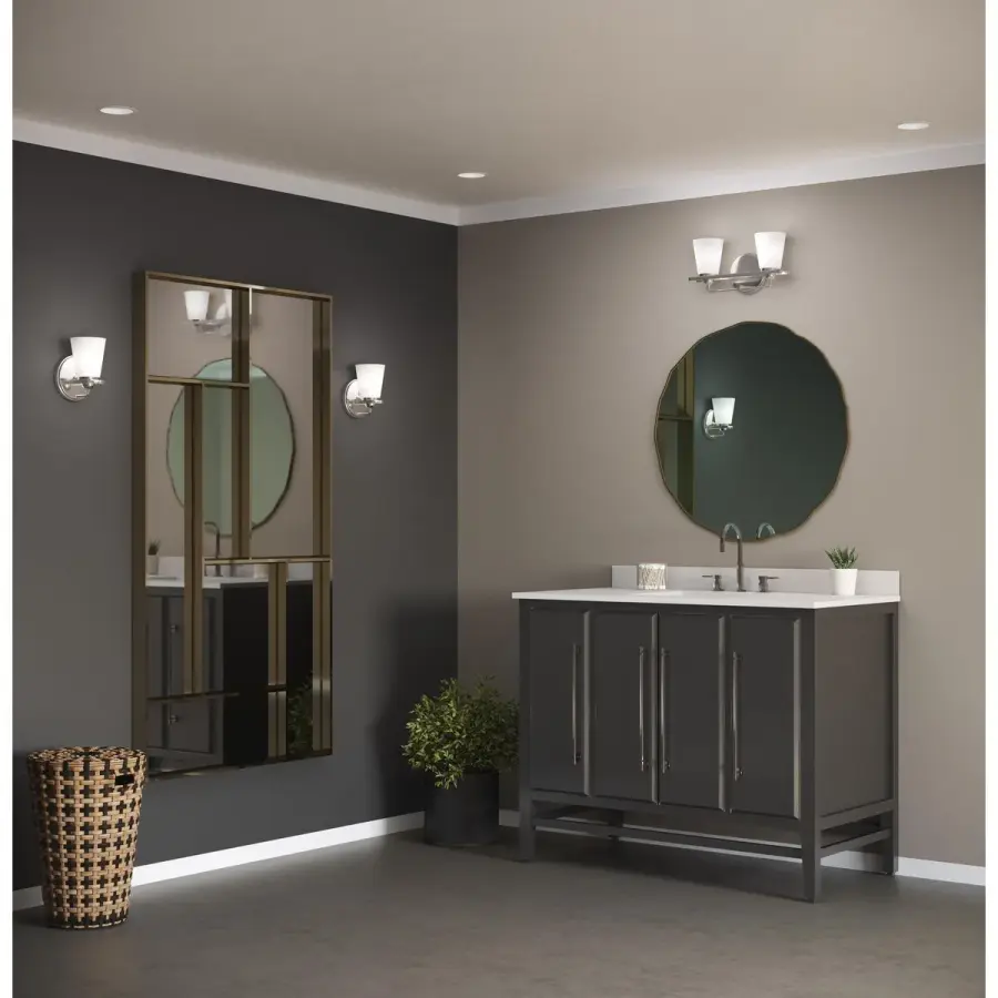 Flight Collection One-Light Etched Glass Bath Vanity Light - Image 3