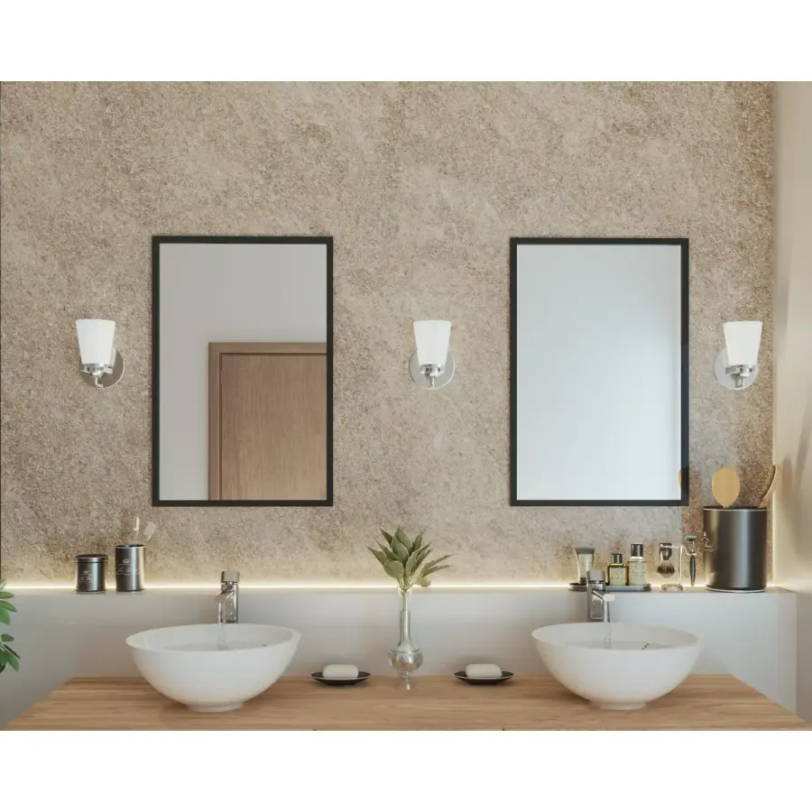 Flight Collection One-Light Etched Glass Bath Vanity Light - Image 4