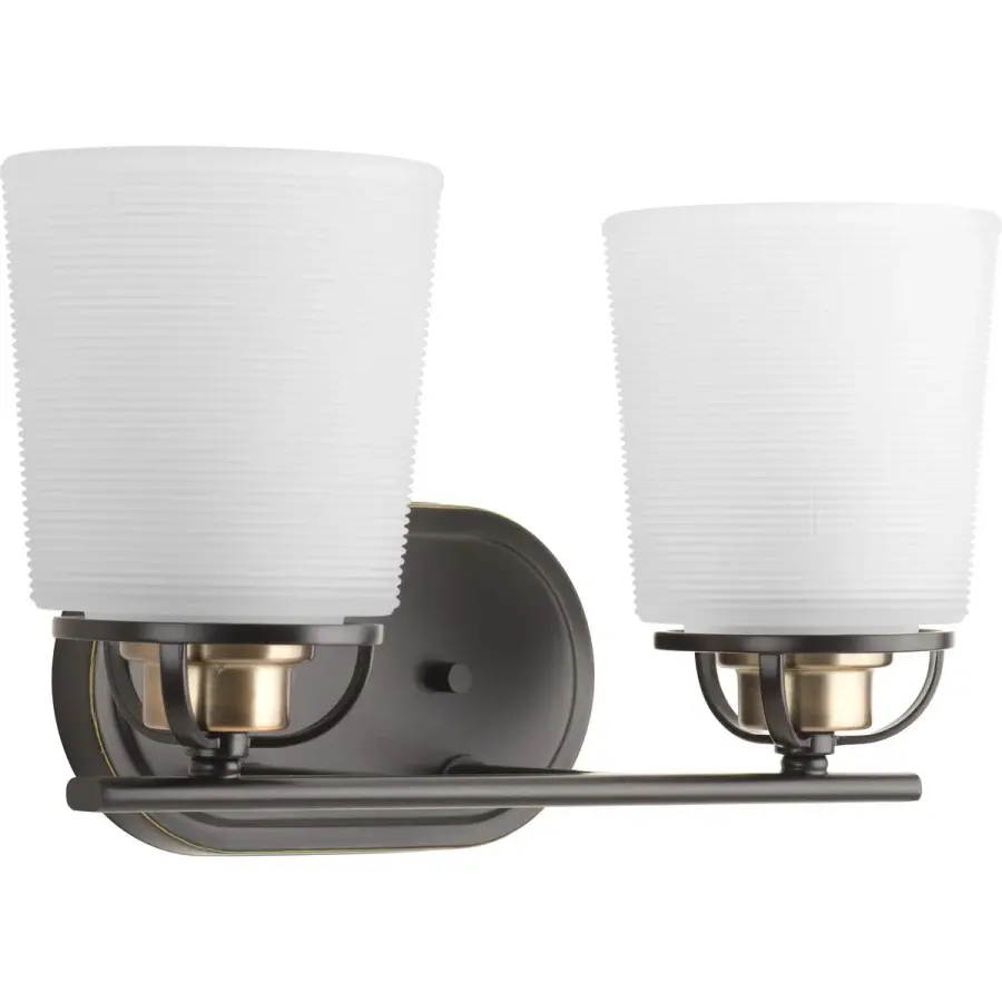 West Village Two-Light Etched Prismatic Glass Bath Vanity Light - Image 1