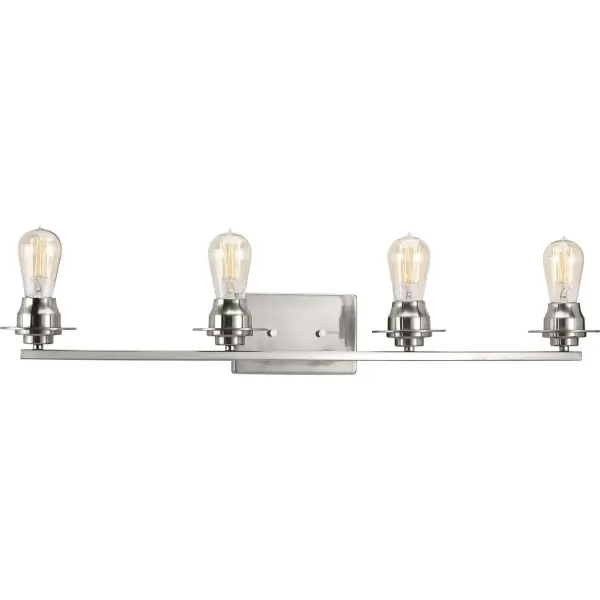 The Debut Collection brings contemporary farmhouse style to your vanity with four lights providing ample illumination. The graphite finish adds sophisticated contrast while maintaining versatility across design schemes. - alternate view